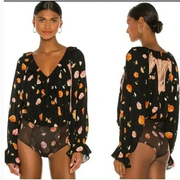Free People Poppy Printed Black Combo … - Picture 1 of 7